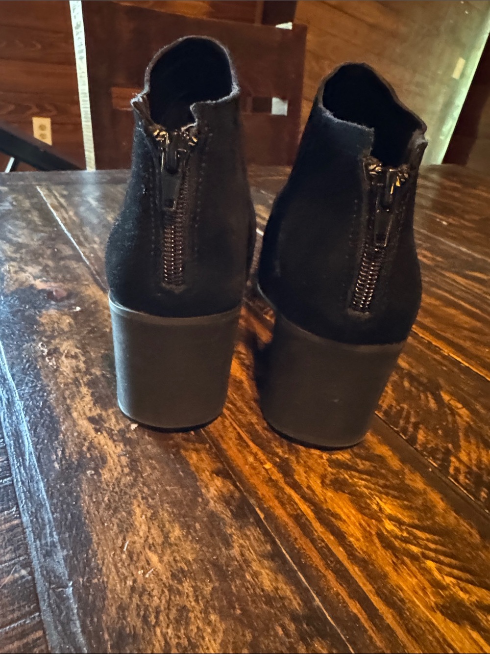 Volatile Black Platform Ankle Booties with Rear Zipper